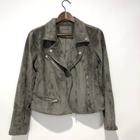 BLANK NYC  Suede Moto Jacket in Dark Grey Size M - Picture 1 of 10
